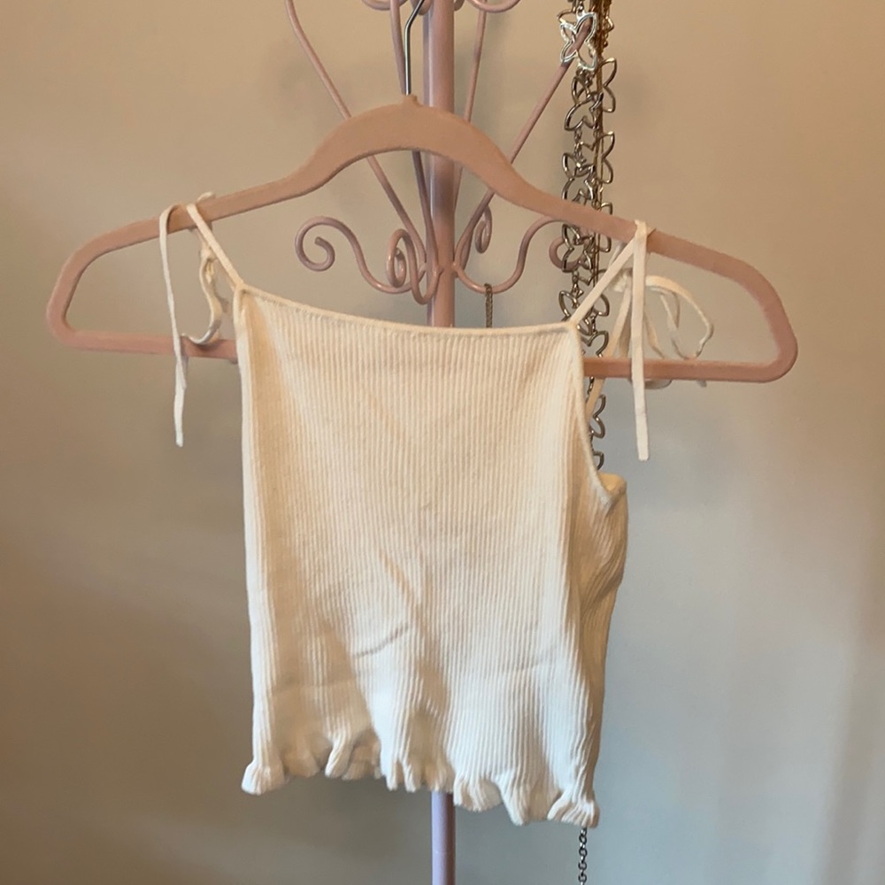 Abercrombie and Fitch cream knit tie tank